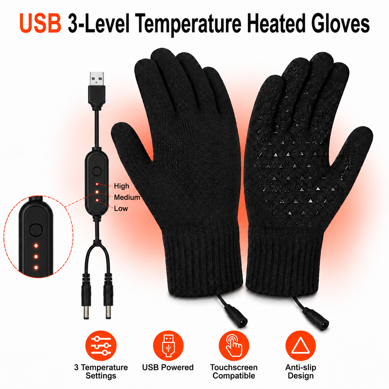 Heated Gloves (3 Heat Settings)