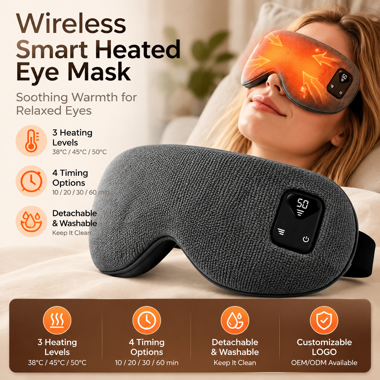 Rechargeable Heated Eye Mask