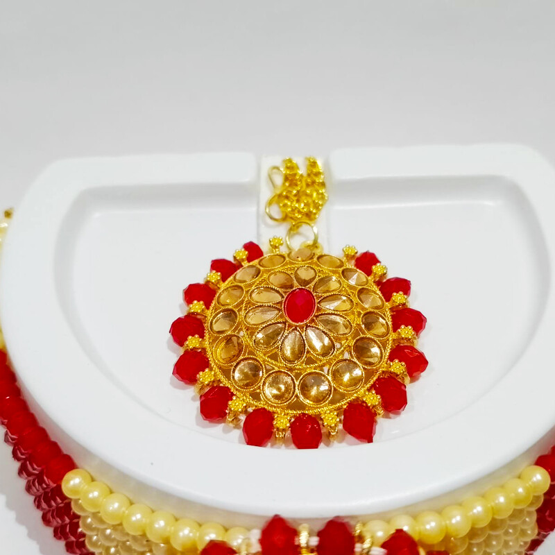 Stylish Kundan Studded Choker Necklace Set For Girl & Women - Design #3 - Imitation Jewellery