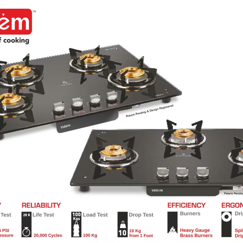 Tri-Flame 4-Burner Gas Stove - Efficient Cooking Solution For Kitchen