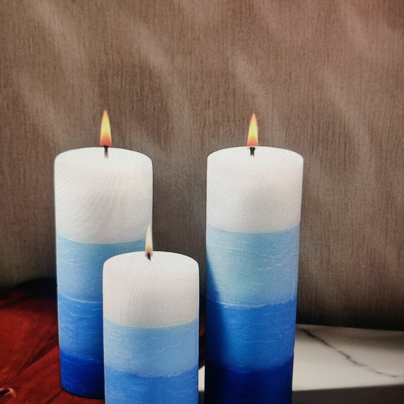 Scented Pillar Candles Set Of 3 Ocean Blue Scented 
